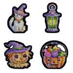 Набор для вышивания нитками МП Студия, на фетре Хэллоуинские топперы 7х7,7х5,7х4,7х7см