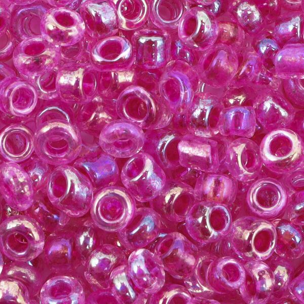 Бисер Astra&Craft 11/0 (2.1 мм), 200 г (10х20 г), цв. 219 фуксия/прозр. с цвет. центром (радужный)