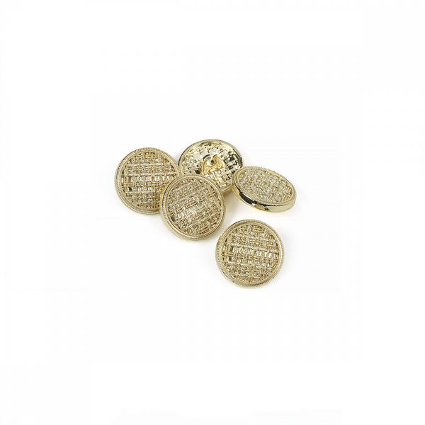 Пуговицы на ножке металлические 24L=15мм, С-MP06 цв.золото, 5 шт