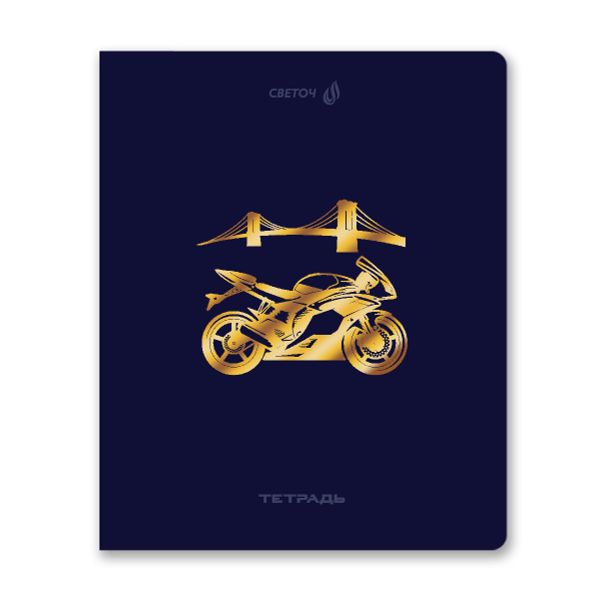 Тетрадь ученическая общая, тиснение золотой фольгой, A5 48 л. на скобе 65 г/м², белизна 100% 10 шт клетка, 01515 Со скоростью света, Светоч Т199
