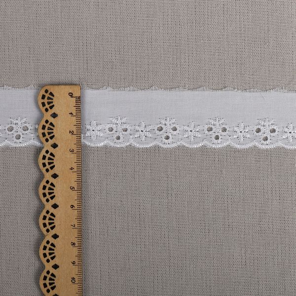 Кружево шитьё 30 мм, ТСВ-20S19, цв.001 белый, уп.2.5м, Kruzhevo