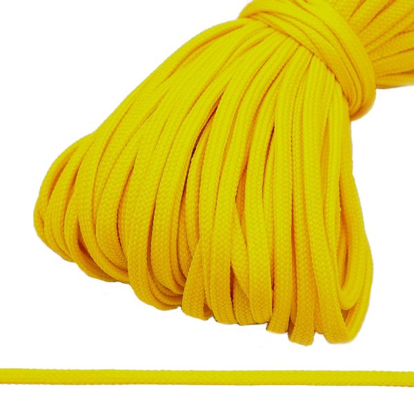 Шнур обувной плетеный ⌀6.0 мм / 100 метров, (диаметр ±1 мм), 006 желтый