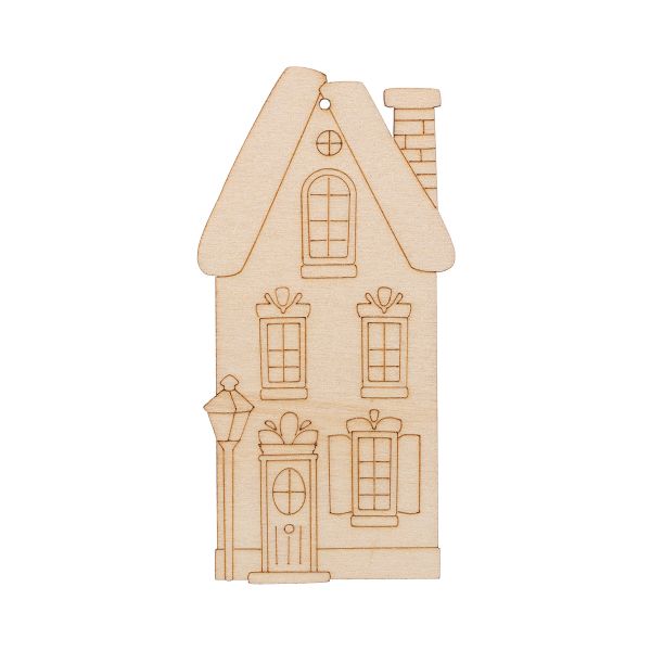 Заготовка из фанеры Подвеска Домик 0.3 см, 01 Домик 4.5х9, Mr.Carving, ВД-1263