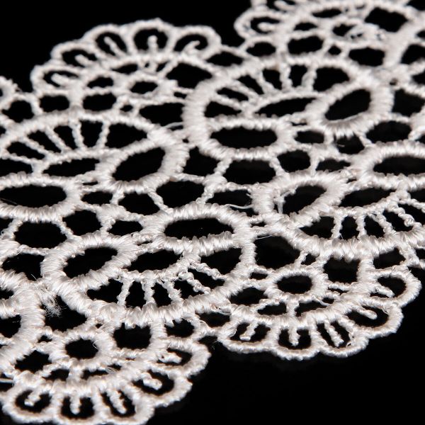 Кружево гипюр (плетёное) 65 мм / 9.14 метров, 571 молочный
