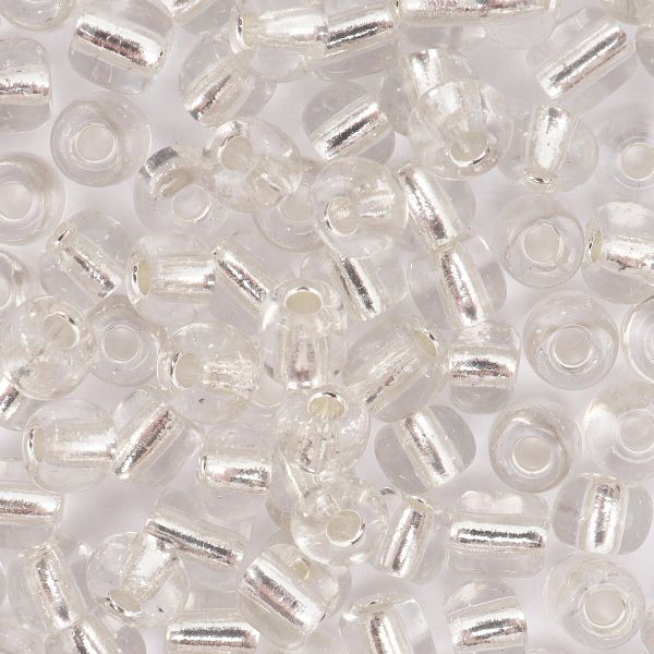 Бисер Astra&Craft 6/0 (4.1 мм), 150 г (10х15 г), цв. 21 белый/прозр.серебрист.центр(круг.отв.)