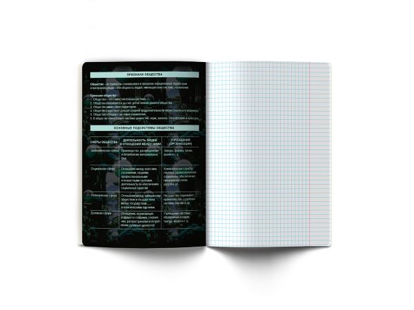Тетрадь со справочным материалом Эволюция, глянцевая ламинация, A5+ 48 л. на скобе 65 г/м², белизна 100%, 10 шт, клетка, 00886 Обществознание, Светоч 48Т5