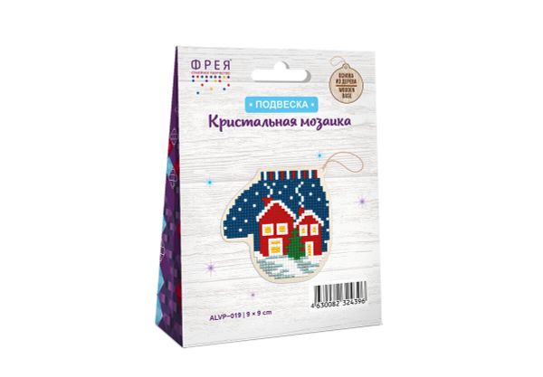 Алмазная (кристальная) мозаика Фрея, подвеска Рукавичка, 9х9 см