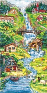 Набор для вышивания нитками Сделай своими руками, Предгорья Альп (хлопок), 21х31 см