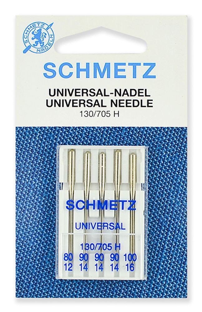 Иглы для швейных машин стандартные Schmetz 130/705H №80,90 (3),100, уп. 5 игл