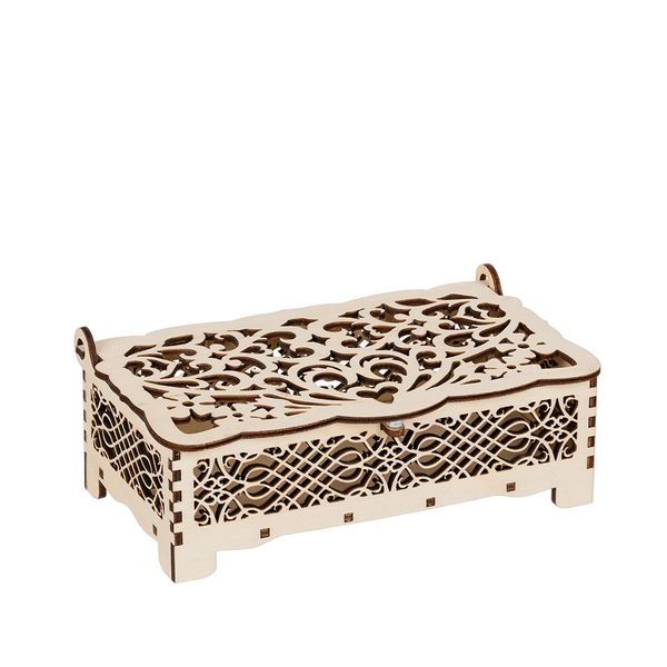 Заготовка из фанеры Шкатулка Узор, 17х9х6 см, ВК-021 Mr.Carving