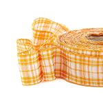 Лента Шотландка с люрексом 30 / 25м (оранж/белый), С3301Г17