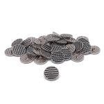 Пуговицы на ножке Твидовая 36L (23мм), металл (Black/S (черный/серебро)), ME-651, 36 шт