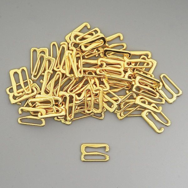 Крючки для бюстгальтера металл 12.0 мм, 50 шт, золото, Globus