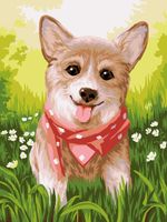 Картина по номерам Фрея PKZ/PM-058, Корги в бандане, (на картоне) 40х30 см