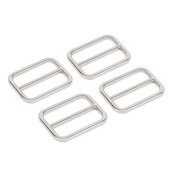 Пряжка регулировочная металл 30 мм (36х27 мм, d-3 мм, литая, никель, 4 шт