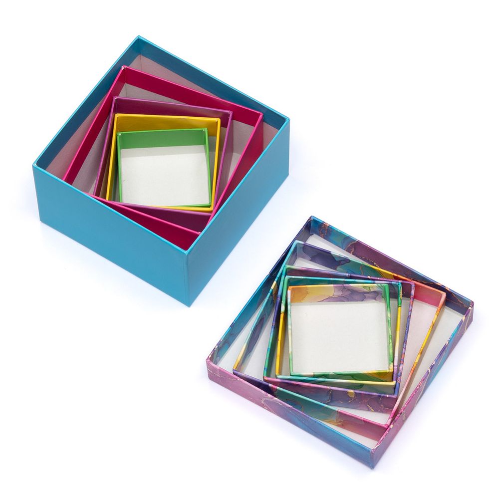 Набор подарочных коробок "5в1", 6х6х3 - 12х12х7 см, 01 мрамор, Stilerra SBOX-S14-5