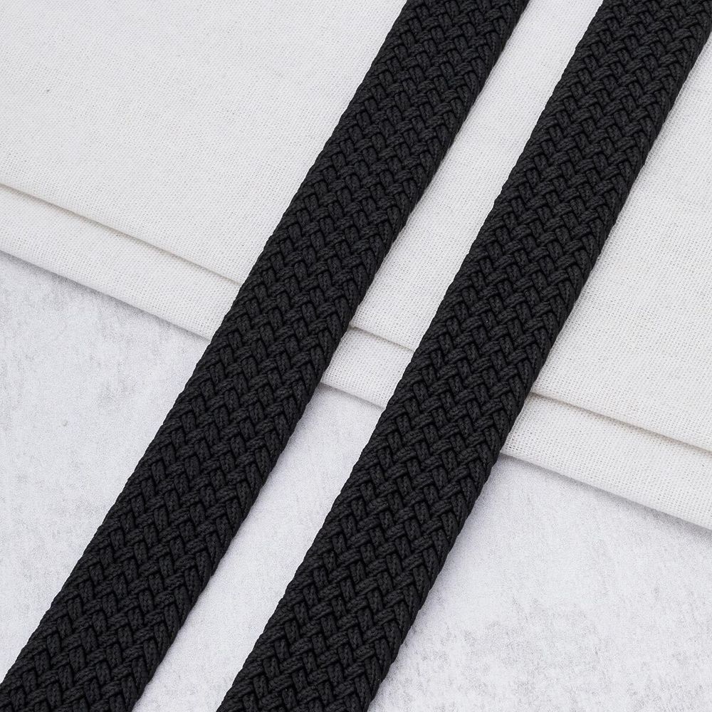 Стропа (ременная лента) 34 мм / 22.86 метра, [49.32 г/пог.м], плетеная эластичная, 01 черный, 3Al296