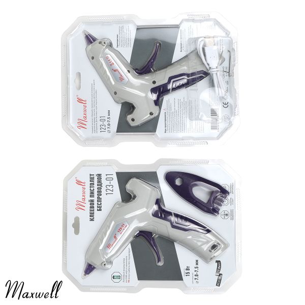 Клеевой пистолет аккумуляторный ⌀7,2мм, 15W Maxwell Premium