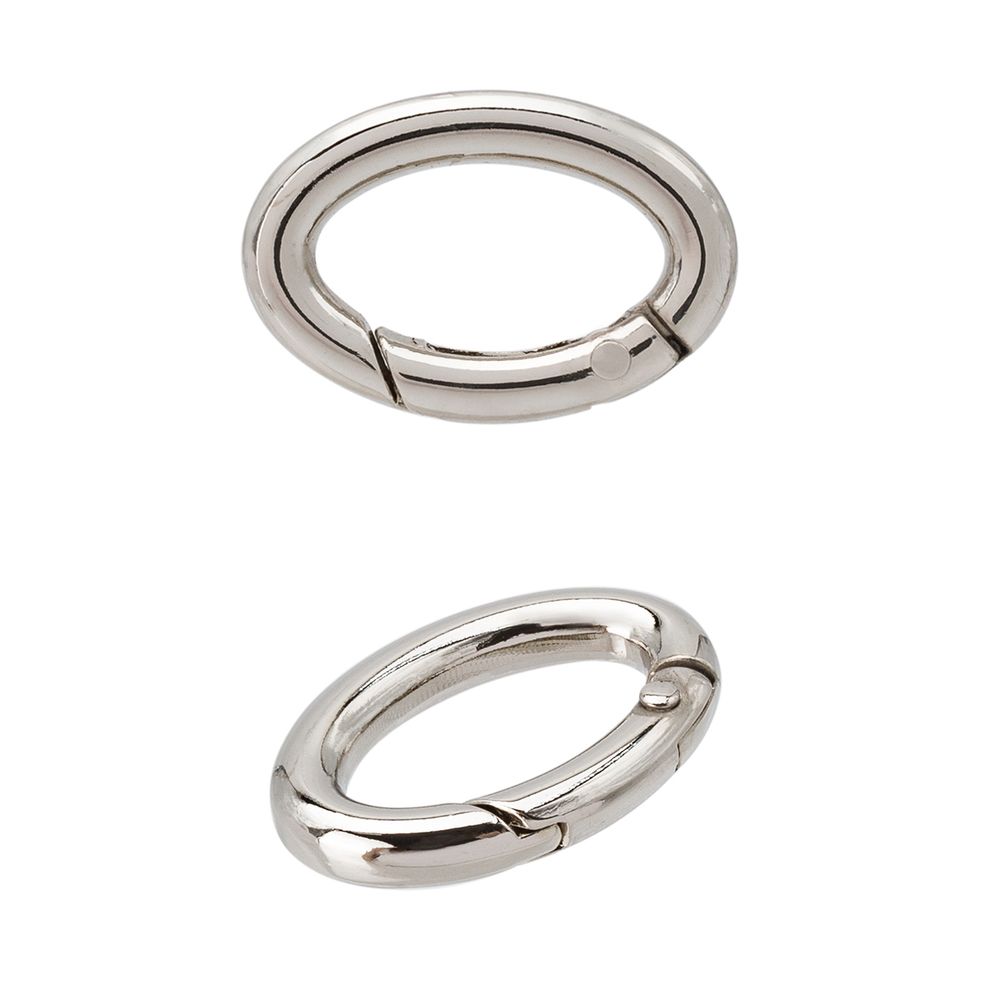 Карабин металл кольцо овал 20х11 мм, 10 шт, никель, ГУ12863