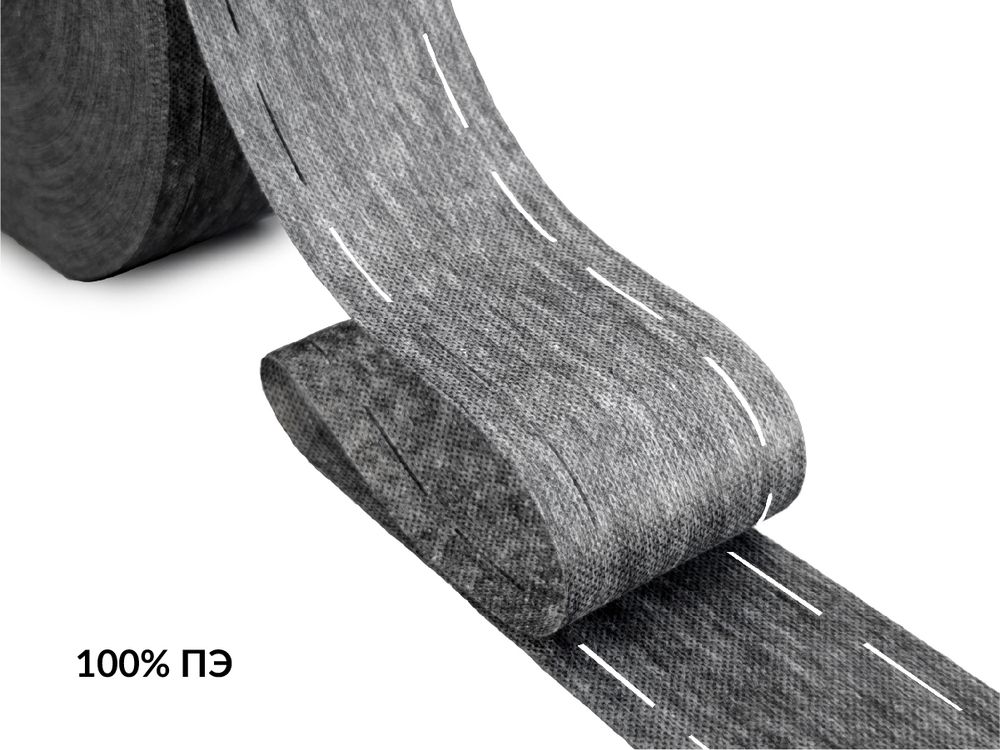 Лента корсажная клеевая перфорированная 60.0 мм / 200 метров, 70 г/м², цв. серый, 20170 9/1/40/1/9, БрючникоФФ