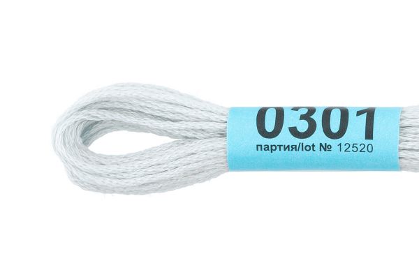 Мулине Gamma 100% хлопок, цв.0301 св-голубой, 24 мотка по 8 метров