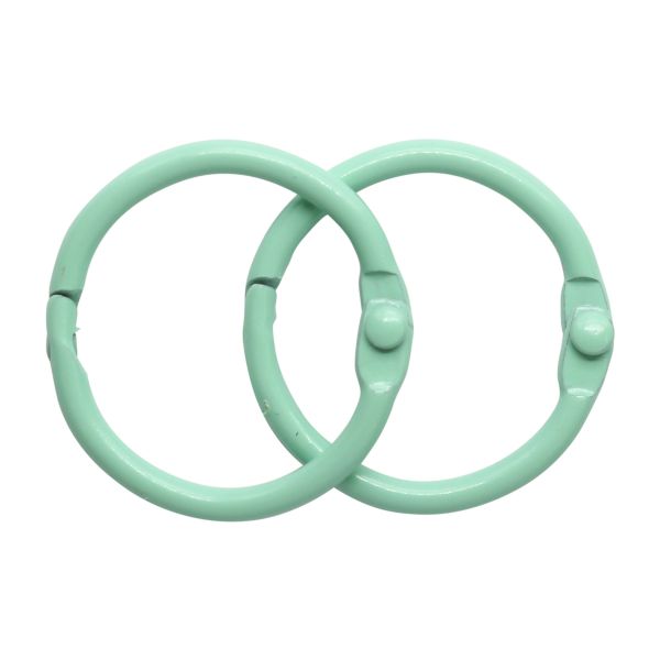 Кольца для альбомов разъемные металл 25 мм, 10 шт, мята, 5AS-103