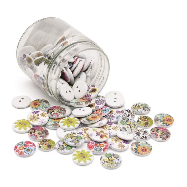 Украшения декоративные пуговицы деревянные Цветочки-лепесточки №6, 15-18 мм, 100 шт