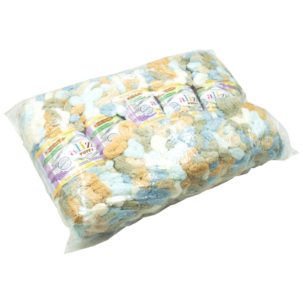 Пряжа Alize (Ализе) Puffy Color / уп.5 мот. по 100 г, 9м, 6530 секционный