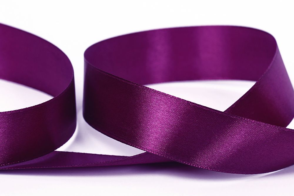 Лента атласная 1-сторонняя 25.0 мм / 33±2 метра, №156 т.фиолетовый, в термоплёнке, Gamma