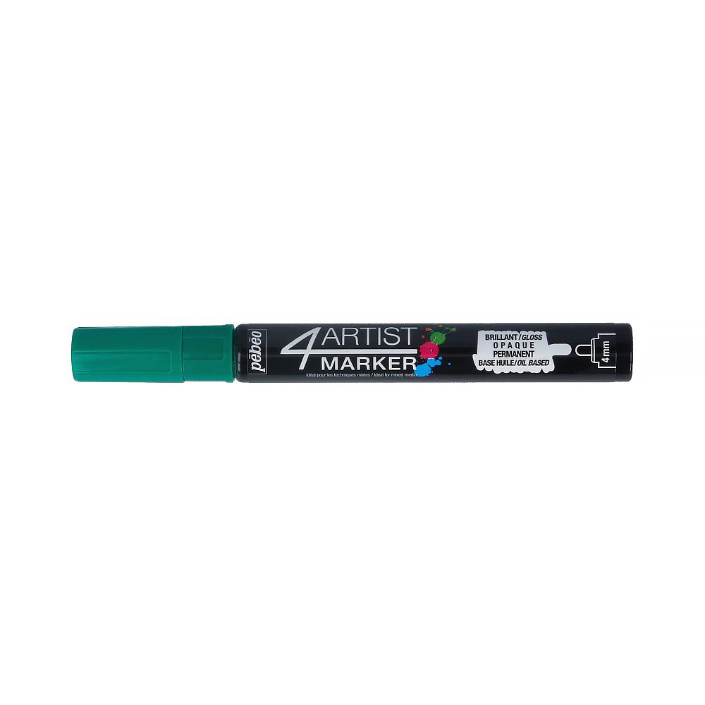 Маркер художественный 4Artist Marker на масляной основе 4 мм, перо круглое 6 шт, 580118 т.зеленый, Pebeo