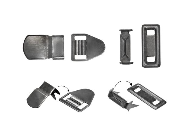 Крючки брючные (юбочные) BRF10-207 металл 10 мм, установочные, черный никель, 4 шипа, 1 000 комплектов, Брючникофф