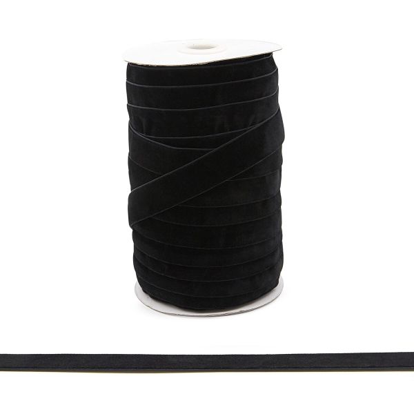 Лента бархатная (тесьма) 20.0 мм / 32.9±2 метров, 0081-1901 (8611 черный)