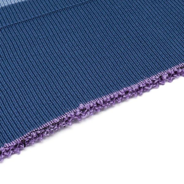 Подвяз средней плотности с полосками (100% полиэстер), 1*1, высота 14см (7см*2), длина 70-73см (8102/8189 синий с джинс. полосками)
