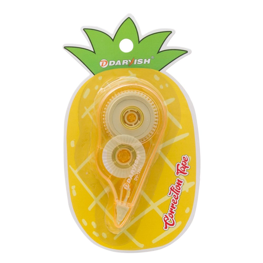 Корректор-лента в роллере 5 мм / 3м в блистере Фрукты, ананас, DV-12571