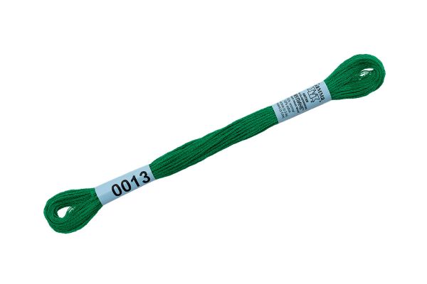 Мулине Gamma 100% хлопок, цв.0013 изумрудный, 24 мотка по 8 метров