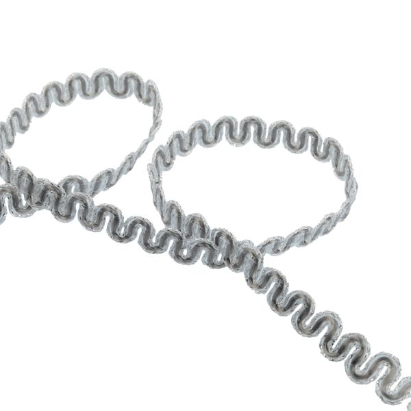 Тесьма декоративная 10 мм / 10 метров, метал. рис. 8657, серый /под серебро, Blitz