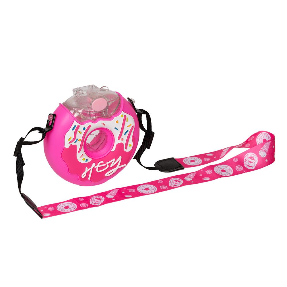 Бутылка пластиковая 380 мл, ⌀14 см, №01 ярко-розовый/пончик, Lol&Pop LLP-011