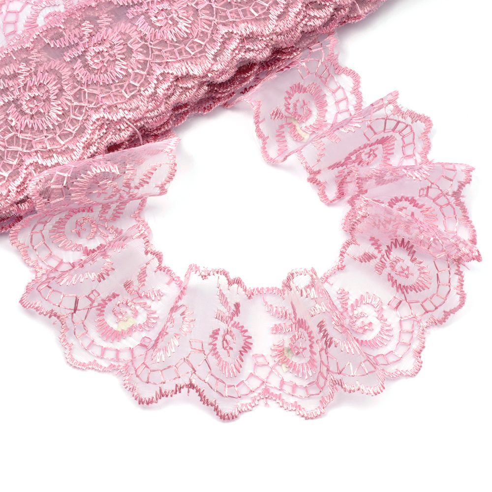 Кружево гипюр (плетёное) 25 мм / 13.71 метров, TBY.3058A, цв.черный Кружево гипюр (плетёное) 25 мм / 13.71 метров, TBY.3058A, цв.черный