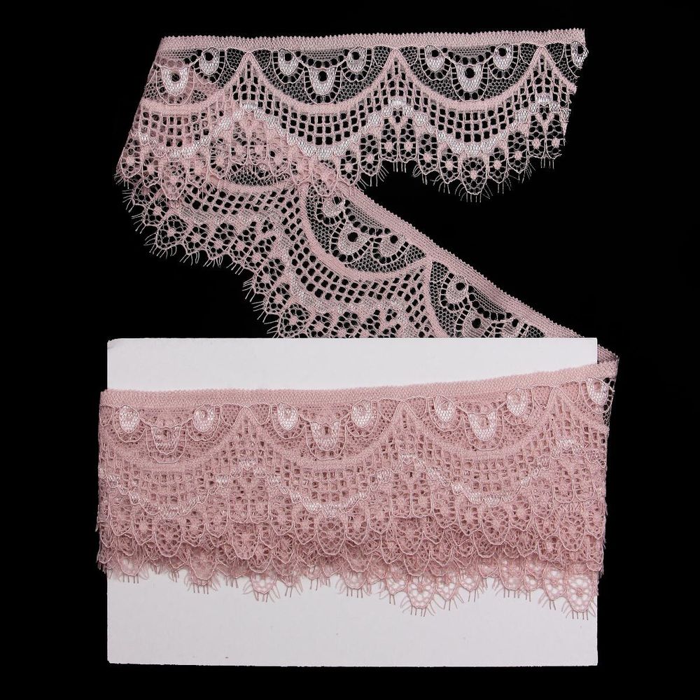 Кружево эластичное (стрейч) 60 мм / 3 метра, C344 пудровый