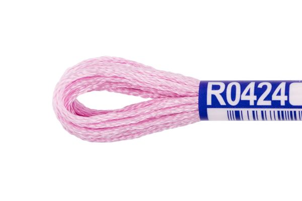 Мулине Gamma вискоза 100%, цв.R0424 розовый, 12 мотков по 8 метров