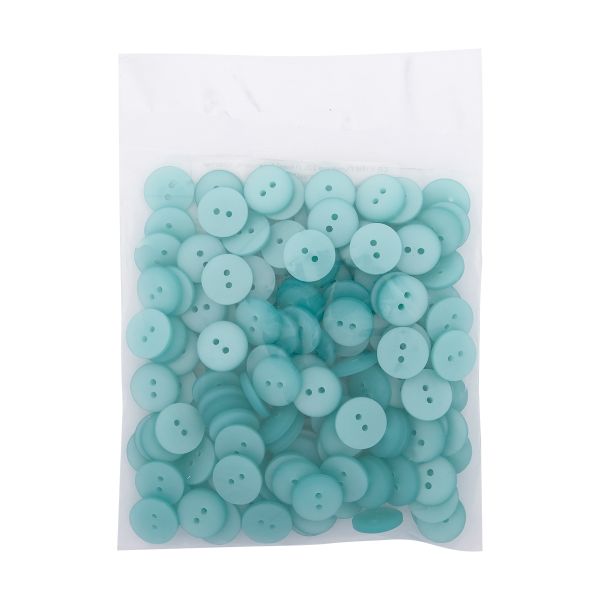 Пуговицы на 2 прокола 22L (14мм), пластик (col.28 бирюзовый), CR-K18M, 144 шт
