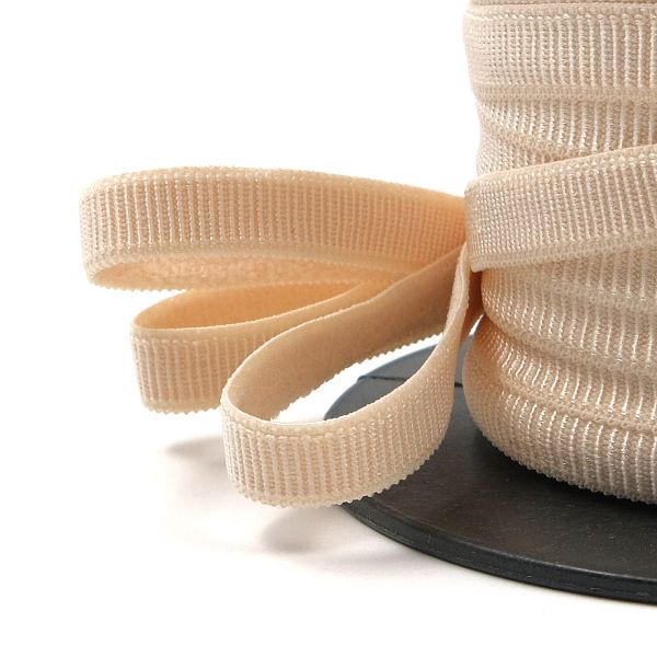 Резинка бельевая (бретелечная) блестящая 10.0 мм / 50 метров, бежевый, ML211.010