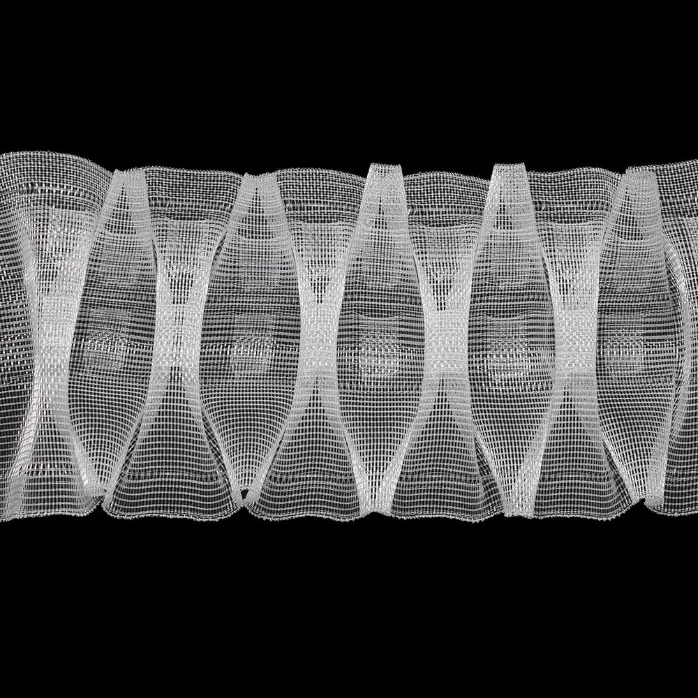 Лента (тесьма) шторная: сборка вафельная (1:2.5) 80 мм / 100 метров, 420201