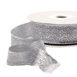 Тесьма металлизированная Дамаск 22мм / 10м (серебро), 22071