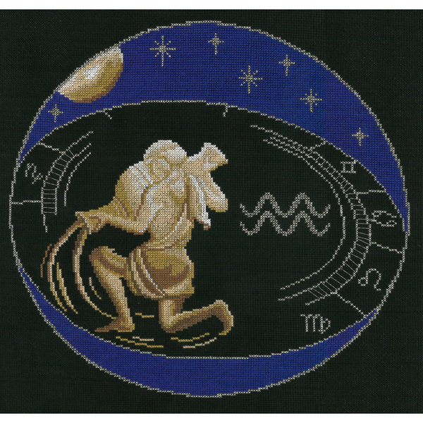 Набор для вышивания нитками Нитекс, Водолей 31х31 см