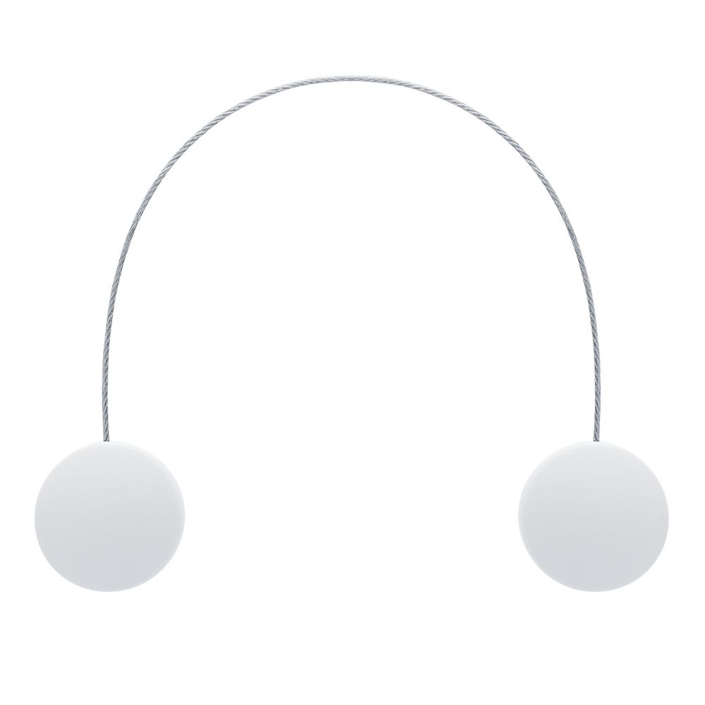 Магнитные клипсы с тросом (30см) d45, однотонные, гладкие (45 белый матовый), 1 шт