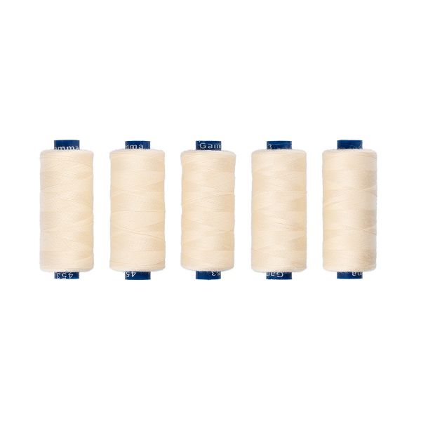 Нитки швейные бытовые Gamma 40/2, 365 м / 5 кат, №453 кремовый