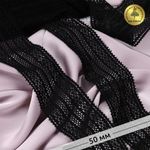 Кружево стрейч (эластичное) 50 мм / 10 метров, TBY.8035, цв.02 черный, Kruzhevo
