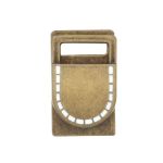 Застежка декоративная с кнопкой 10.5 мм латунь/цв. белый отстрочка мет, 4 шт