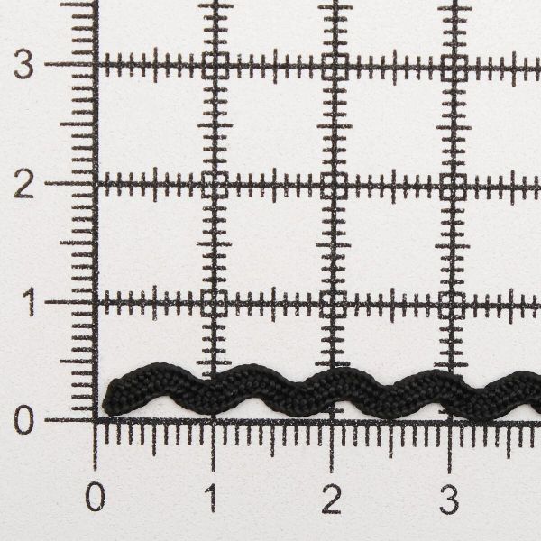 Тесьма вьюнчик, 3 мм, 30 метров (черный), 30 метров
